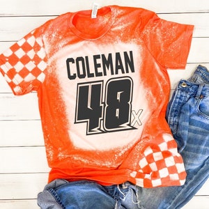 Personalized Racing Shirt Bleached Black Unisex Tshirt Dirt Track Motocross Dirt bike Race Tee Checkered Flag Bleached