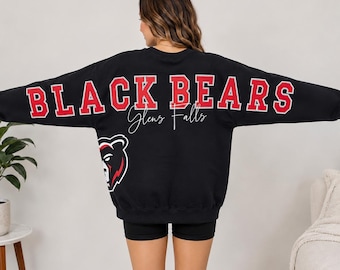 Sudadera de fútbol americano / Sudadera extragrande con mascota personalizada / Camiseta con el espíritu escolar / Mascota personalizada / Texto grande y llamativo de brazo a brazo / Diseño lateral