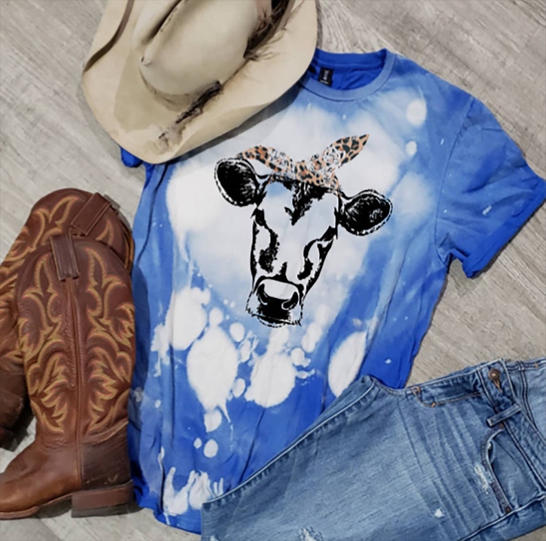 cow print bleached shirt
