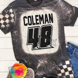 パーソナライズされたレーシングシャツ 漂白された黒 ユニセックス Tシャツ ダートトラック モトクロス ダートバイク レース Tシャツ チェッカーフラッグ 漂白された