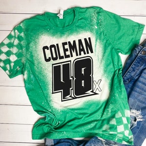 Personalisiertes Racing Shirt gebleichtes Grün wählen Sie Ihre Farbe Unisex Tshirt Dirt Track Motocross Dirt Bike Rennen T-Shirt Checkered Flagge gebleicht