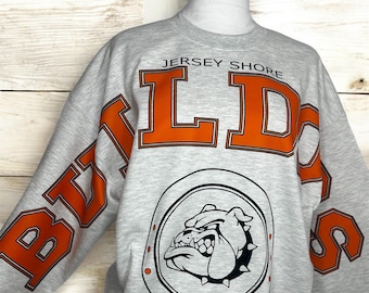 Team Name Sweater | Football Mascot Oversized Sweatshirt | School Spirit | Personalized Town & Mascot Sweatshirt | Arm to Arm Text | Cheer
