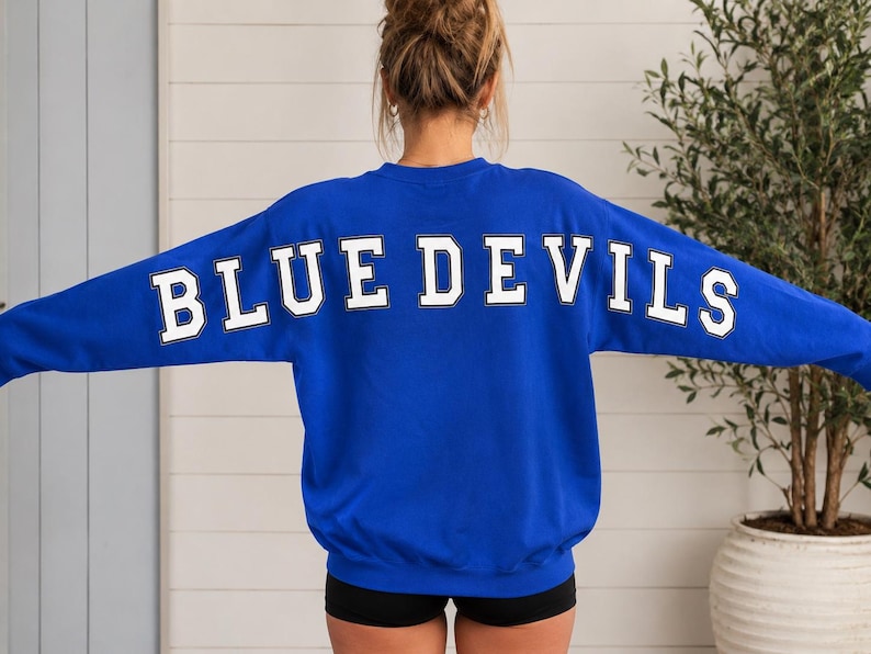 Team Name Sweater | Football Mascot Oversized Sweatshirt | School Spirit | Personalized Town & Mascot Sweatshirt | Arm to Arm Text | Cheer image 20