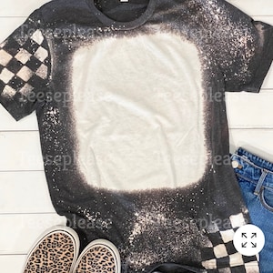 Gebleichtes blank kariertes Hülsenrennen unisex T-Shirt