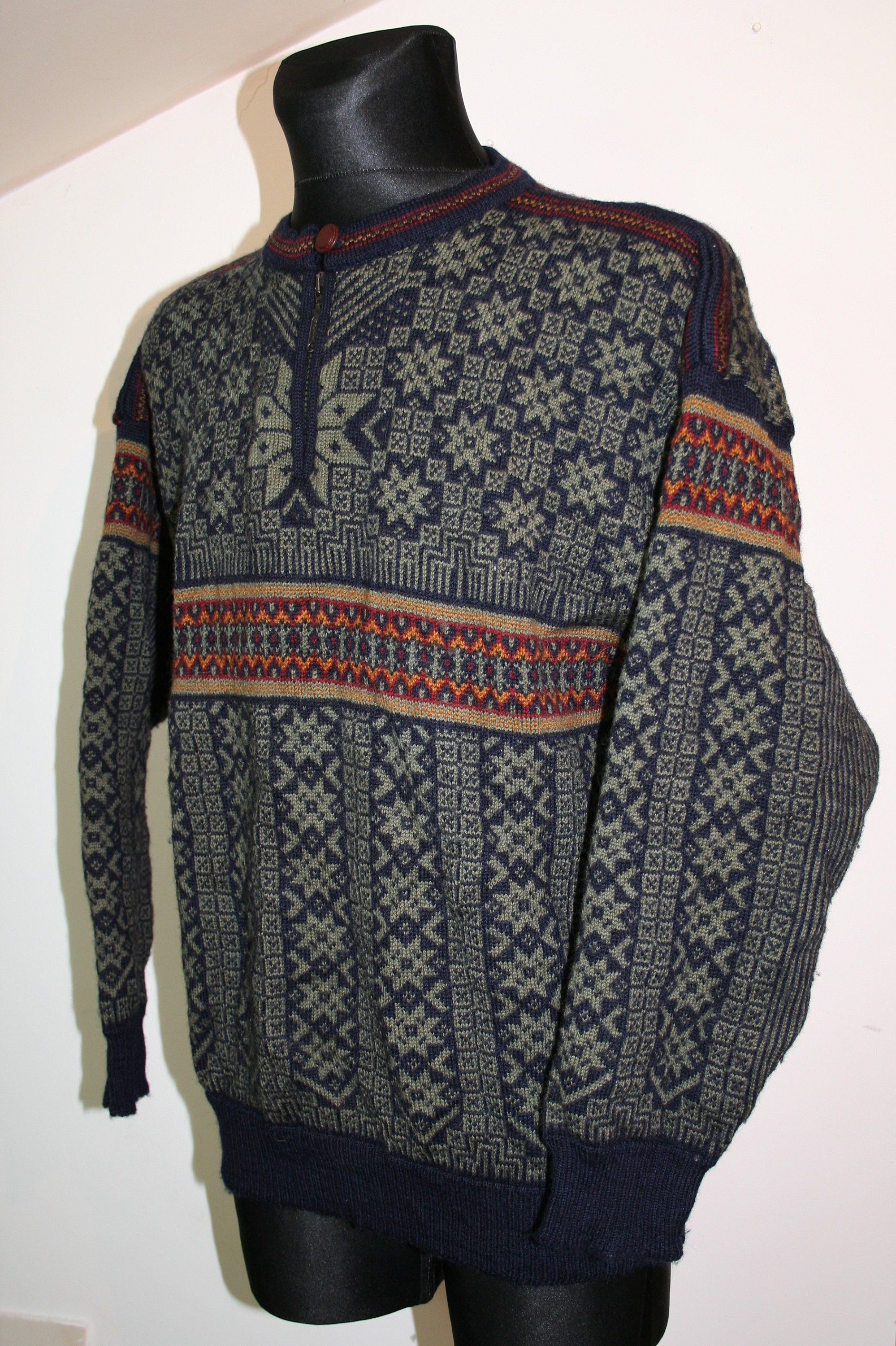 Skjaeveland Norwegian Norwey unisex sweater wool Vintage Size: | Etsy