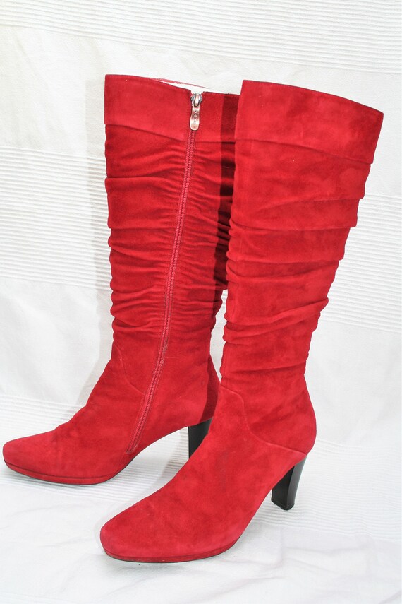 VALLEY Ladies Leather Suede Boots / Red 