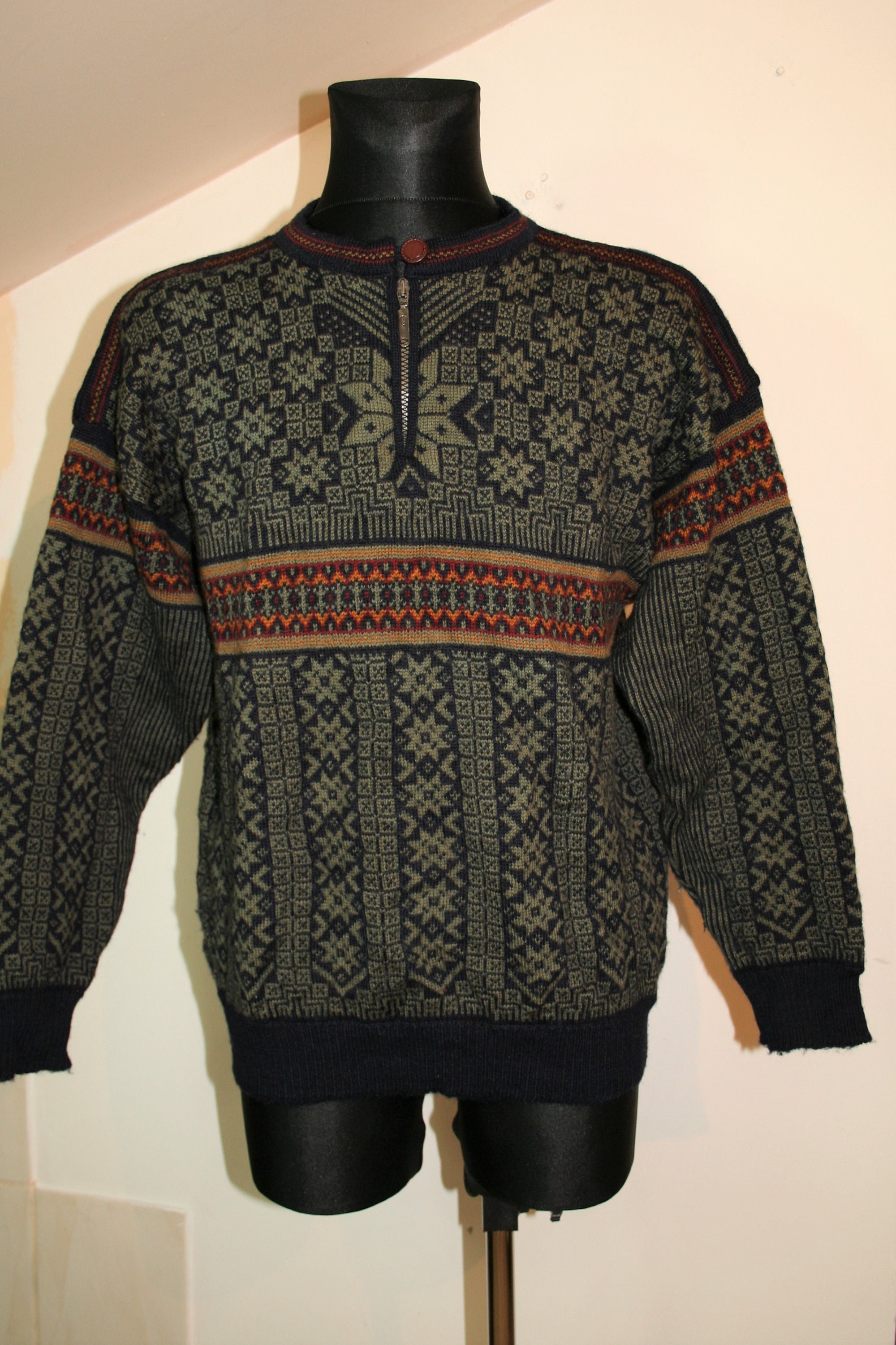 Skjaeveland Norwegian Norwey unisex sweater wool Vintage Size: | Etsy