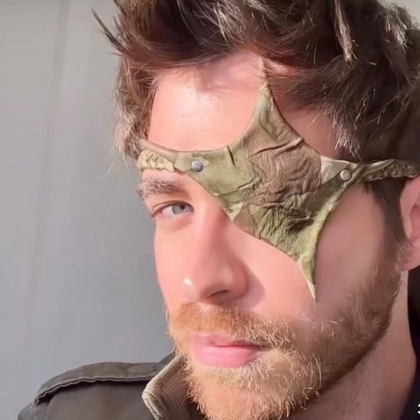 Einzigartige Form Militär Camouflage Leder Augenklappe Original von Mysterystar