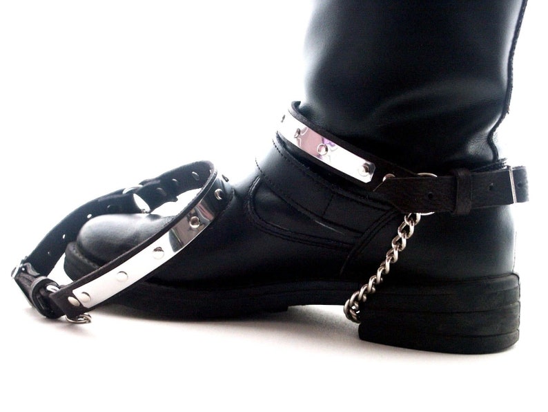 custom biker boot straps