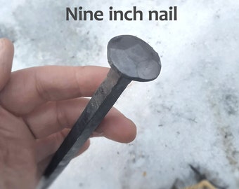Nine inch nail, hand forged nail, black Iron