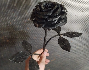 Handmade forged rose,  Iron rose, metal rose, forged iron rose, Steel flower, metal rose gift, metal gift for her, forging art, Steel rose