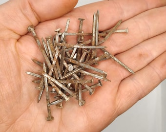 Old USSR rusty square nails, 40 pcs.