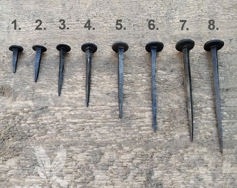 Hand Forged Iron Nails Different Sizes, black Iron