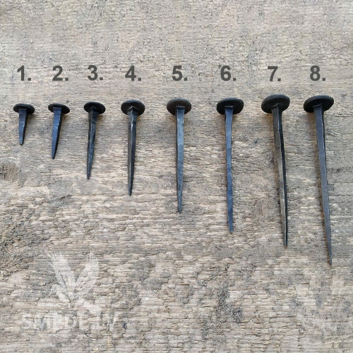 Square Hand Iron Nails Different Sizes Wrought Iron Etsy