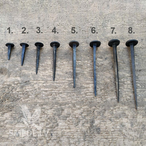 Hand Forged Iron Nails Different Sizes, black Iron