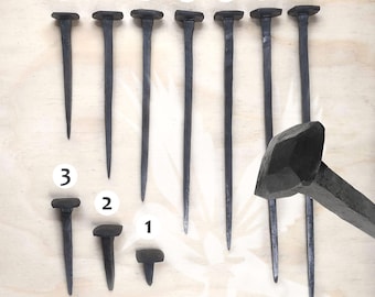 Square Hand Forged Iron Nails Different Sizes, black Iron