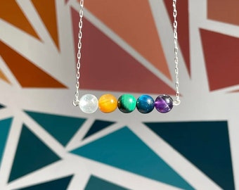 Rainbow Crystal Necklace | Colorful Tranquility | Sterling Silver | Crystal Necklace | Rainbow Jewelry | Gemstones | Handmade