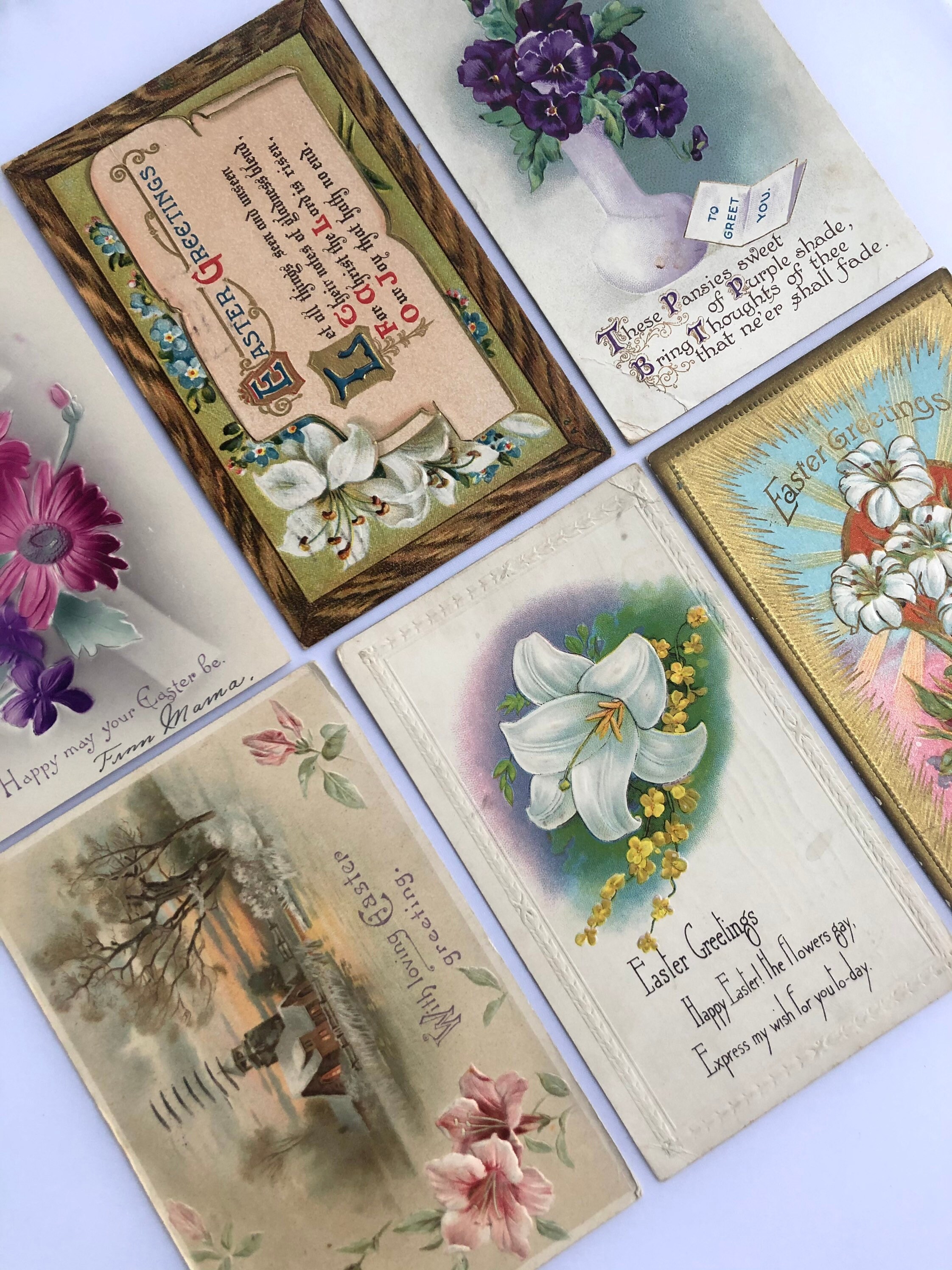 Job Lot 6 x viktorianischen antike Ostern GREETINGS Postkarte | Etsy