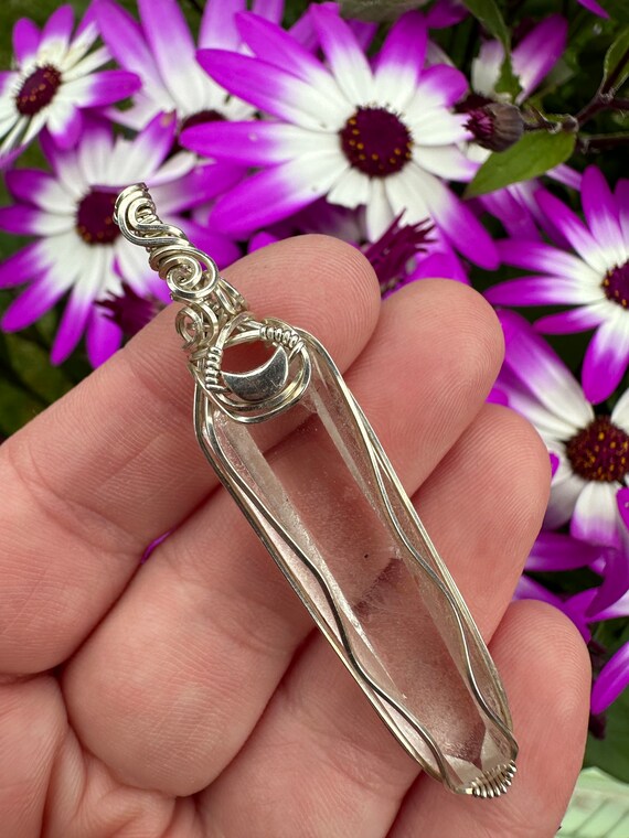 Handmade Sterling Silver Clear Quartz Crystal Pen… - image 6