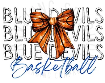Blue Devils Basketball PNG: School Spirit Mascot Design (Digital Download)