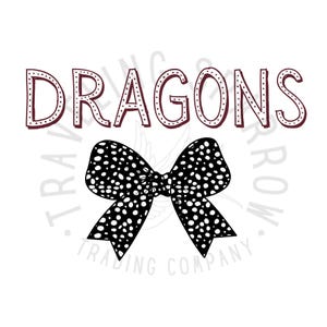 Custom Dragons Mascot PNG | Sublimation Design Digital Download | School Spirit PNG | Football png | Trendy Preppy Mascot PNG | Free Mockup
