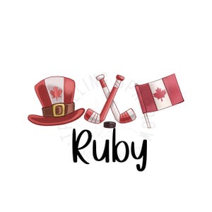 Anpassat namn Kanada Hockey PNG | Sublimering av Maple Leaf-flaggan (digital nedladdning)