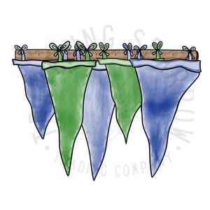 Spirit Pennants PNG, Sublimation Design, Homecoming PNG, Football PNG, Blue and Green, Pennants png, School Spirit png, Instant Download