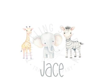 Watercolor Safari Animals Clipart | Jungle Nursery PNG (Digital Download)