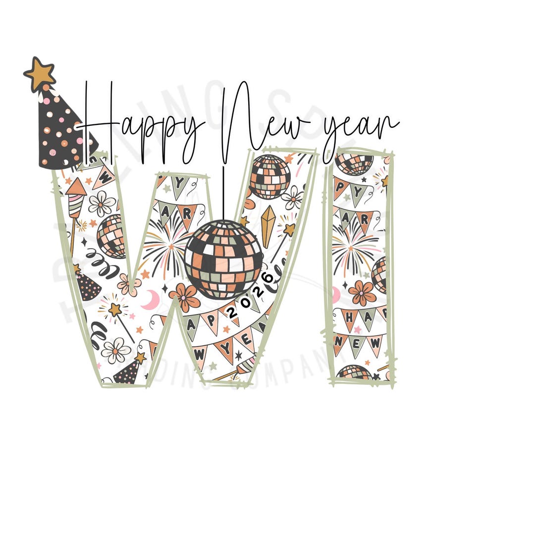 Happy New Year WI 2026 PNG | New Years Eve Digital Download - Etsy