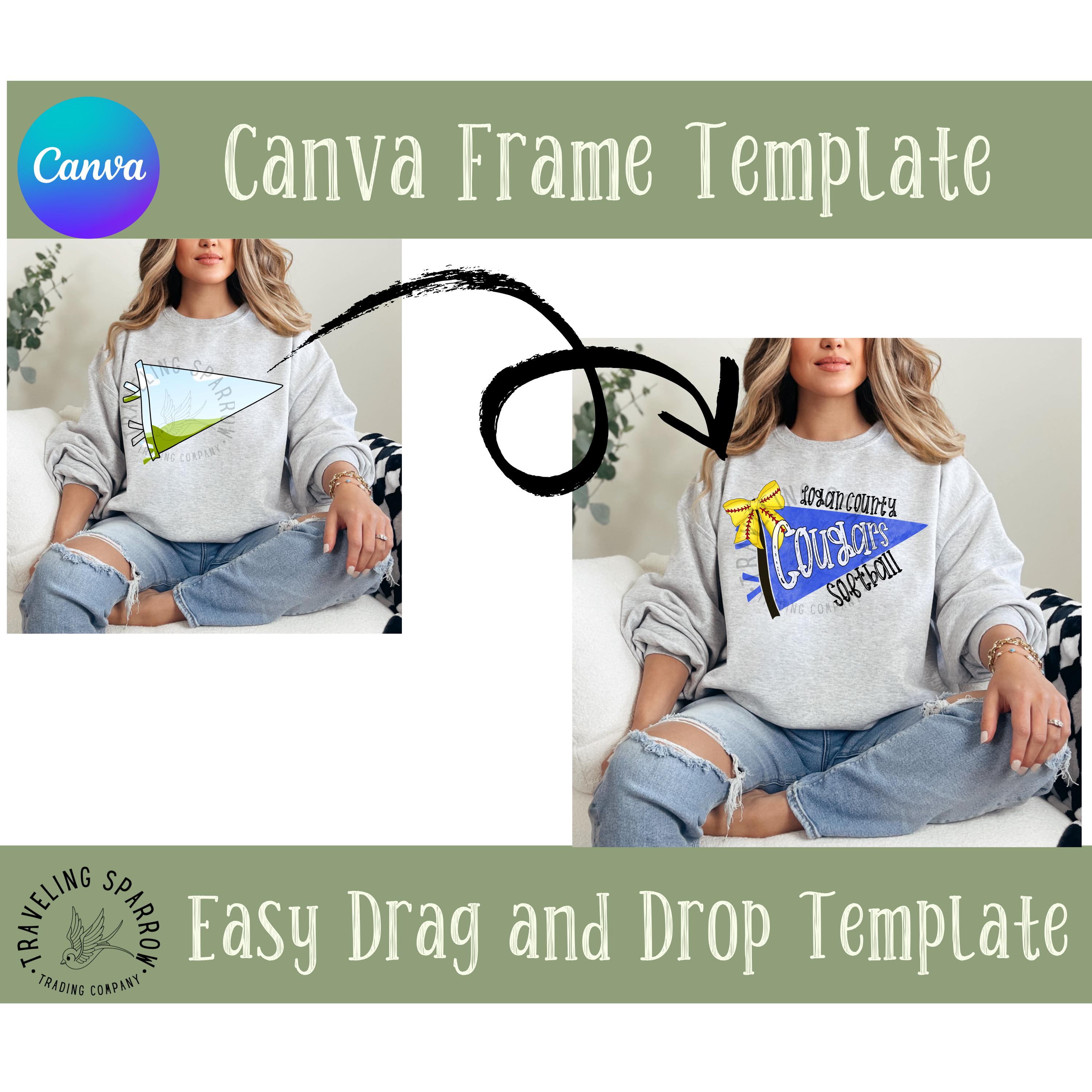 Canva Frame Pennant Template | School Spirit & Sports (Digital Download)
