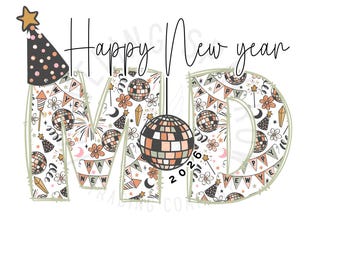 Happy New Year MD 2026 PNG | New Years Eve Digital Download