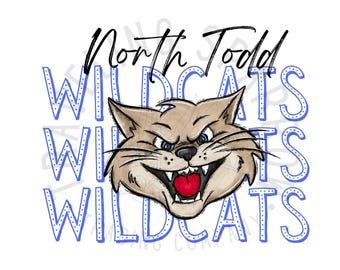 Custom Wildcats Mascot PNG: School Spirit Sublimation Design (Digital Download)