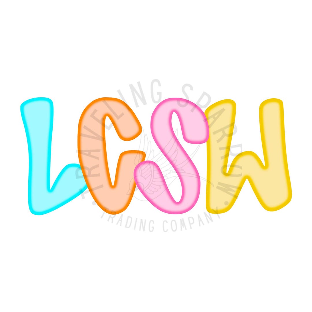 Lcsw Letter Head LCSW Design, Colorful Therapist Social Worker Gift (digital Download ...