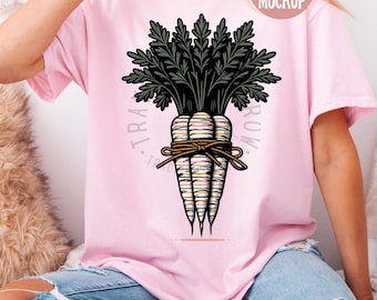 Clipart de cenoura vintage de Páscoa em PNG | Design de primavera estilo fazenda (Download digital)