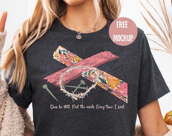 Christian Easter PNG – Floral Cross, Crown of Thorns (Digital Download)