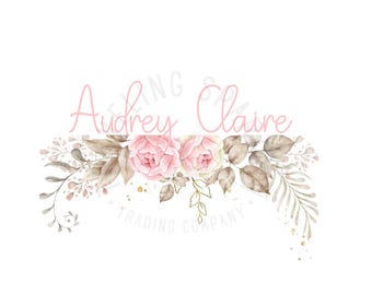 Soft Floral Name PNG | Watercolor Rose Boho Sublimation Design for Girls