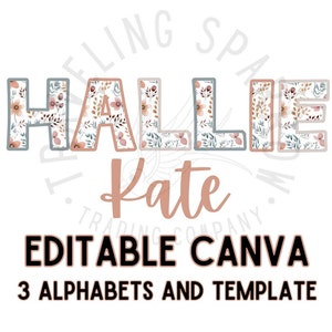 Custom Name Png, Personalized Name Png, Personalized Design, Kids Name Png, Floral Name Png, Personalized Png, Trendy, Canva Template.