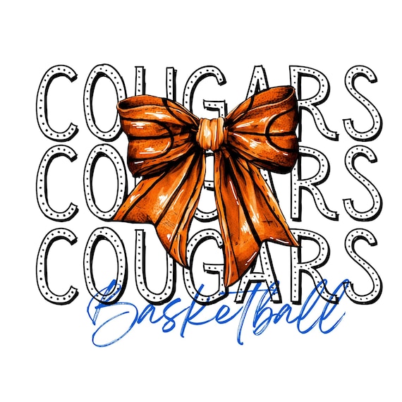 Custom Cougars Basketball PNG: School Spirit Mascot Design (Digital Download)