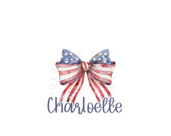 American Flag Bow PNG | Patriotic Sublimation Design (Digital Download)