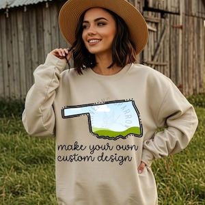 Oklahoma Canva Template | Editable State Outline for Sublimation | DIY PNG Frame | Free Mockup Included | Canva Drag & Drop Design