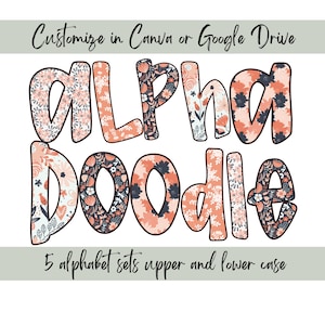 Fall Alphabet Doodle Letters PNG, Hand Drawn Doodle Alpha Bundle, Fall Design Sublimation Font,  Fall Doodle Alphabet Bundle, Canva Template