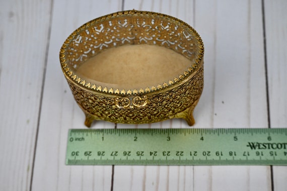 Rare French Ormolu Filigree Casket Jewelry or Tri… - image 7