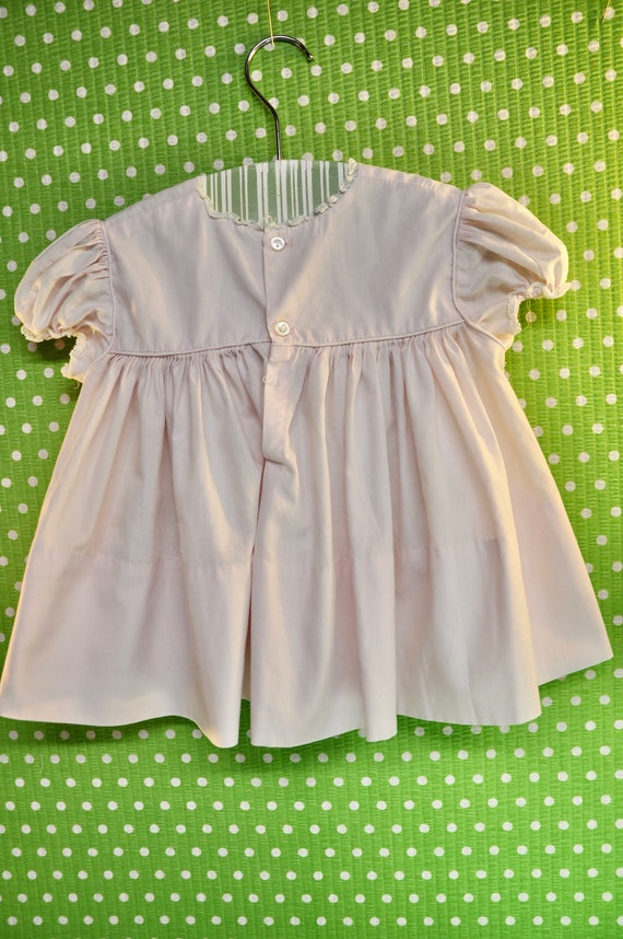 Baby Dress Pink Cotton Batiste With Heirloom Lace… - image 2