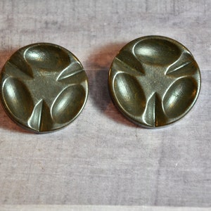 Bakelite Large Marbled Button Deeply Carved, Brown 2 Coat Buttons Rare Collectible 1 1/2" Round Deeply Carved Art Deco 1930 Gorgeous