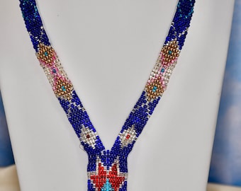 Art Deco Seed Bead Sautoir Necklace: Antique Flapper Style
