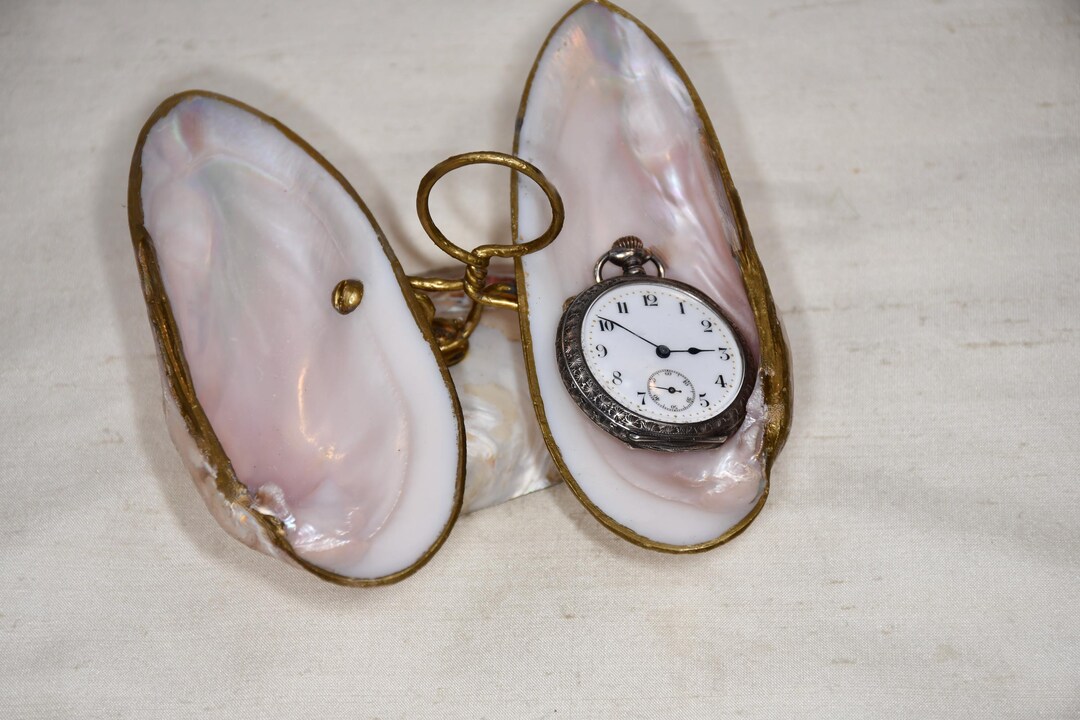 Shell Calling Card Antique French Palais Royal Shell Calling Card Dish Victorian Mother of ...