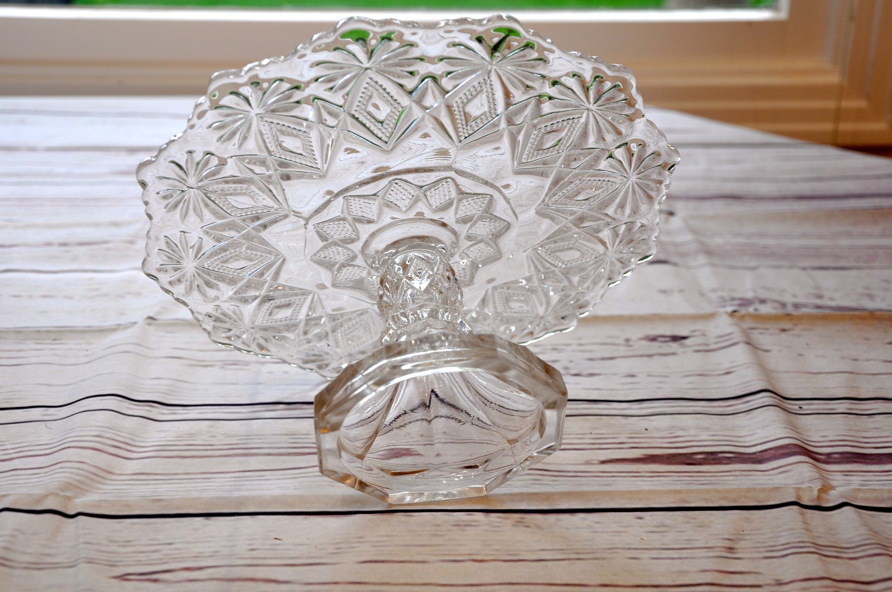 Antique Pedestal Cake Plate Cake Stand U S Glass Shoshone Etsy
