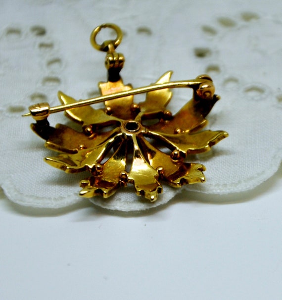 Victorian 14K Gold Natural Seed Pearl Encrusted B… - image 3