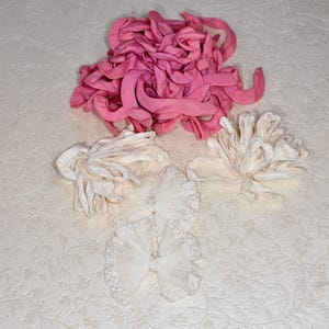 Antique Silk Ribbon Work MGM Costume Hat & Costume Salvage Rosettes Bows Wedding Ribbons Handmade Ribbon Work Authentic C 1900 5 Piece Lot
