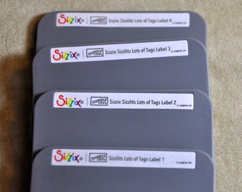 New Stampin Up LOTS OF TAGS Sizzix Sizzlits New Pack of 4 Retired Die Cut Set Must Have Die Set diy Tag Maker Craft Tool